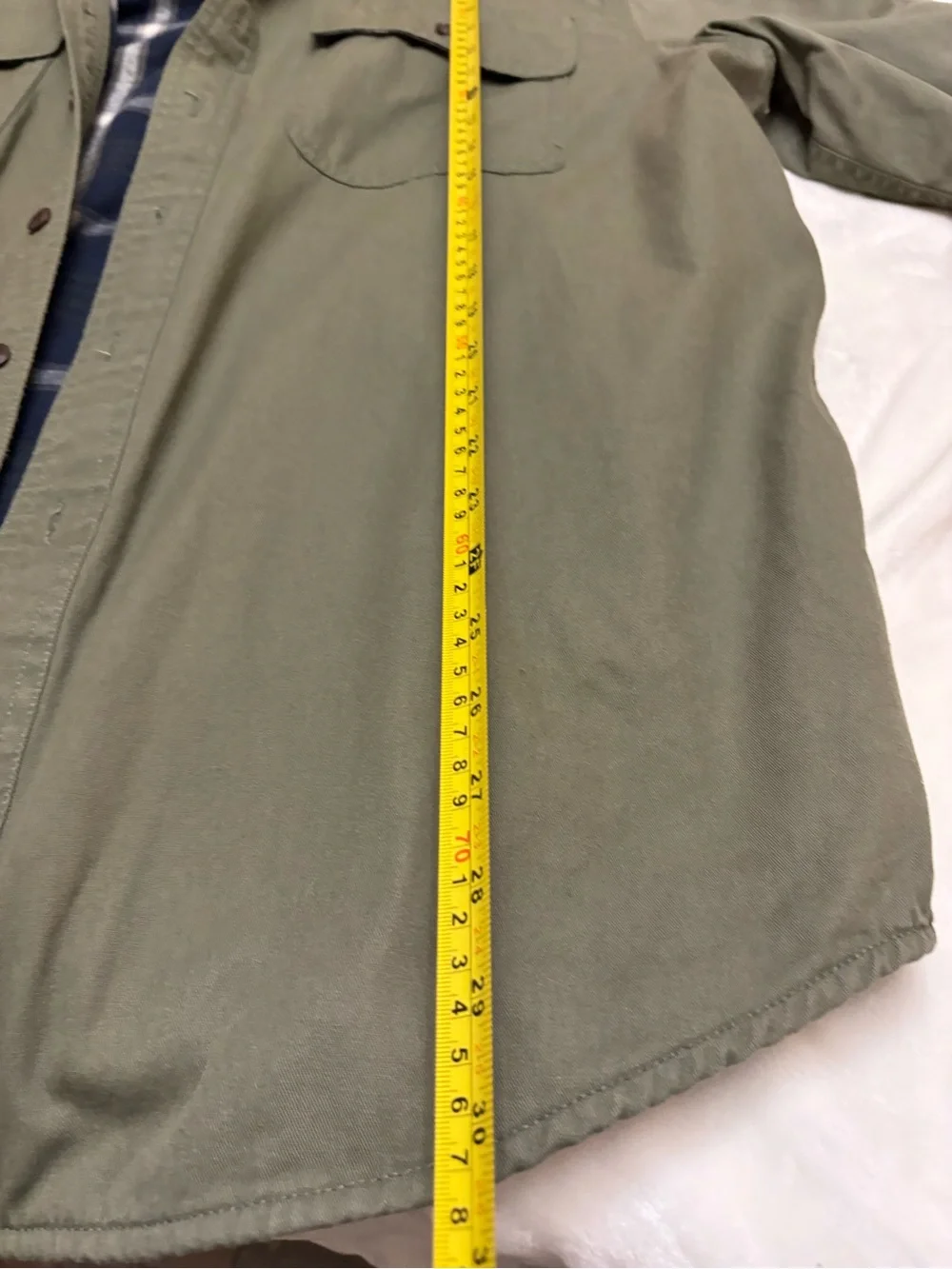 L.L.Bean Flannel Lined Hurricane Shirt Jacket Olive Green Men’s L utility barn